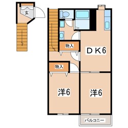 郡山駅 バス10分  中央工業団地北口下車：停歩3分 2階の物件間取画像